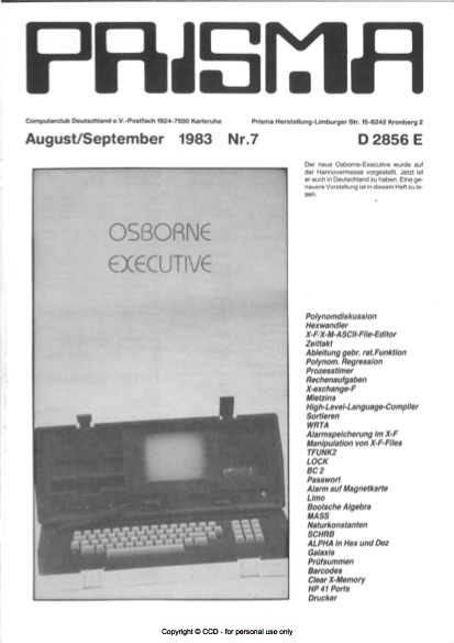 Prisma Zeitschrift Heft 7 - August/September
